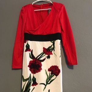 Floral red dress